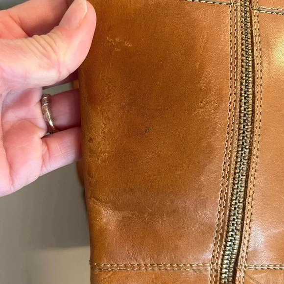 Timberland Leather Knee High Riding Style Cognac Boots size 6.5 - Picture 6 of 12